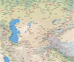 Vector map of Central Asia