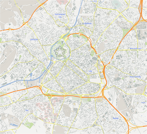 Vector map Lille France