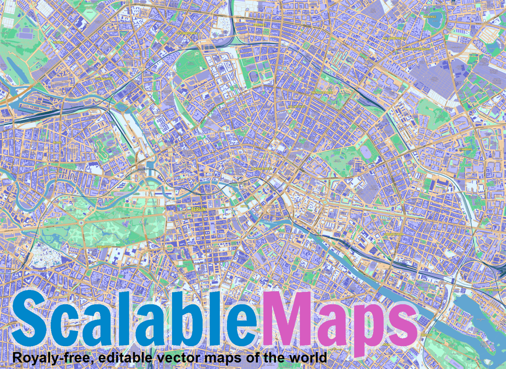 A Detailed Map Of Berlin Germany Map With Scale