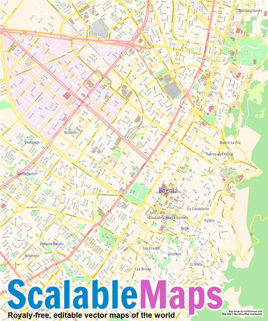map of downtown bogota