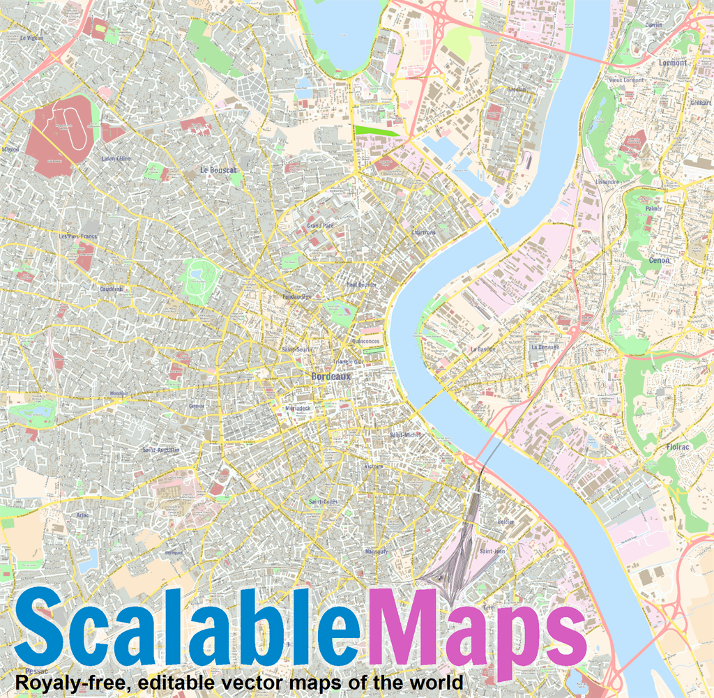 ScalableMaps vector maps of Bordeaux
