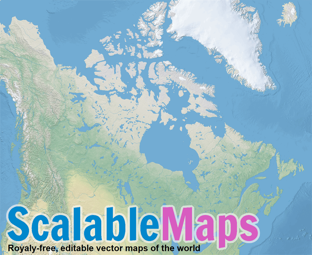 ScalableMaps: Vector map of Canada (shaded relief theme - raster only)