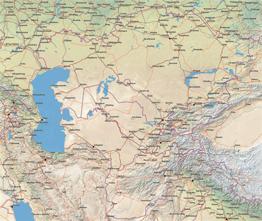 Physical Map Of Russia And Central Asia Maps Of Russian History