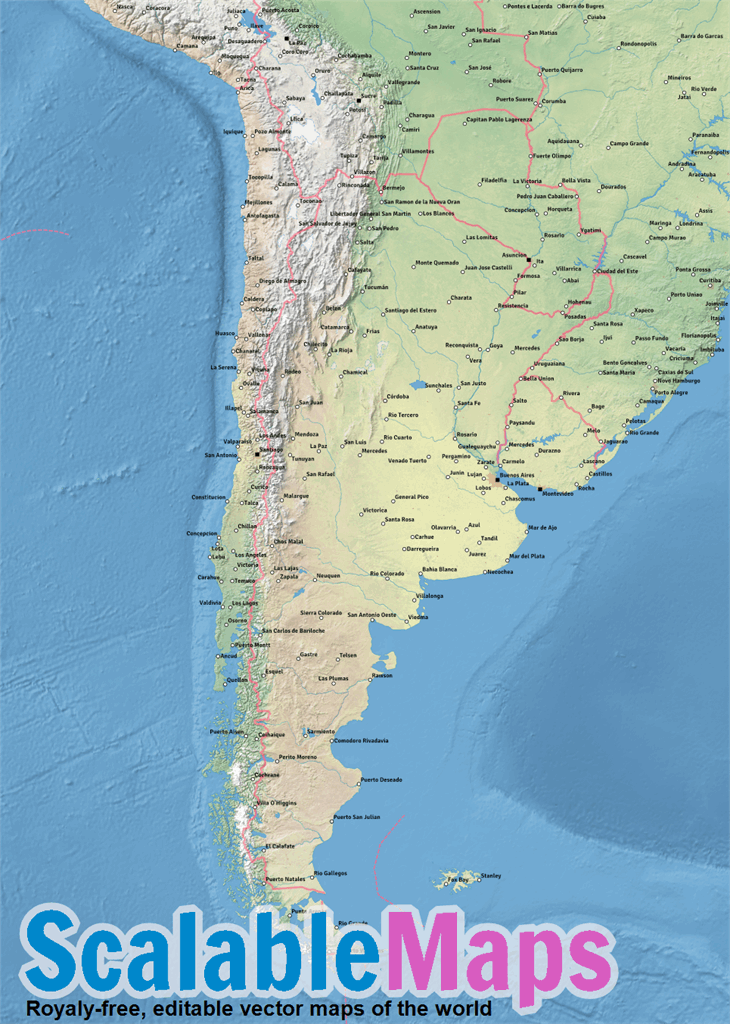 Chile And Argentina Map