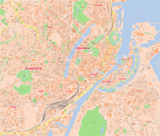 ScalableMaps: Vector maps of Copenhagen for Illustrator