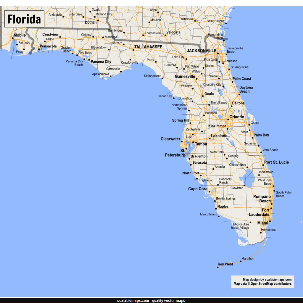 map of florida cities west