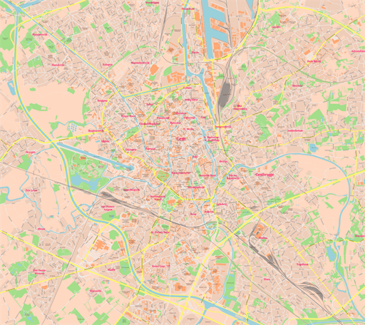 Illustrator map Ghent Belgium