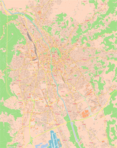 Vector map of Graz, Austria