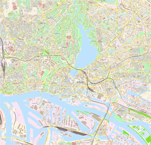 Vector map of Hamburg, Germany