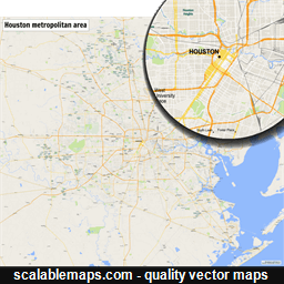 Vector map of Houston, USA