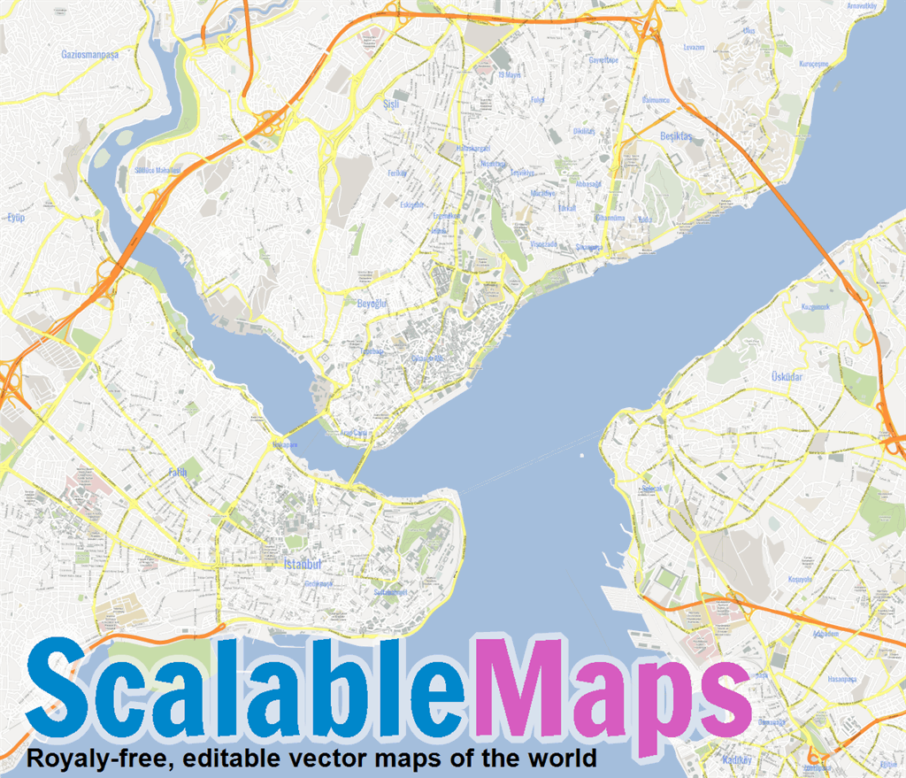 Scalablemaps Vector Map Of Istanbul Center Gmap City Map Theme