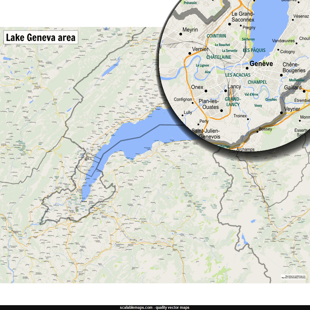 Scalablemaps Vector Map Of Lake Geneva Gmap Regional Map Theme Map ...