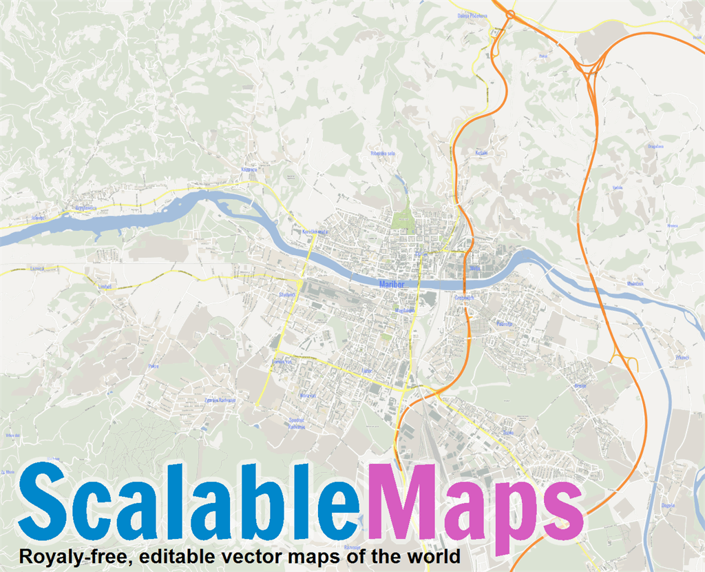 FREE vector map of Maribor (gmap city map theme)
