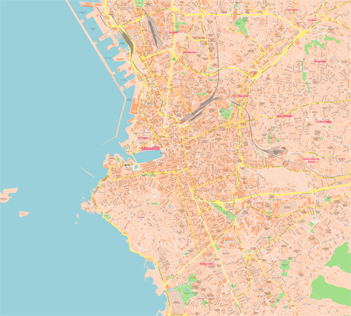 ScalableMaps: Vector maps of Marseille (PDF, AI)