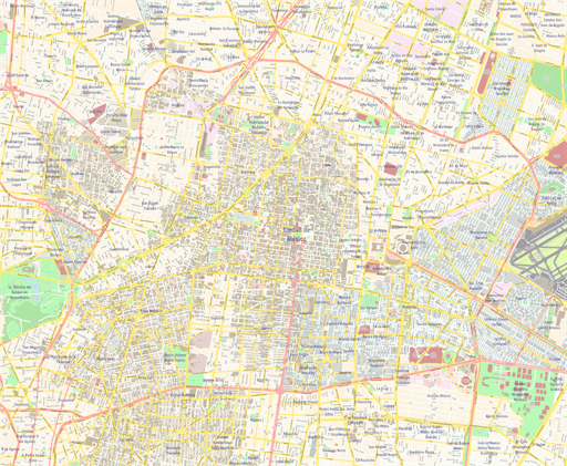 Vector map of Mexico City, Mexico