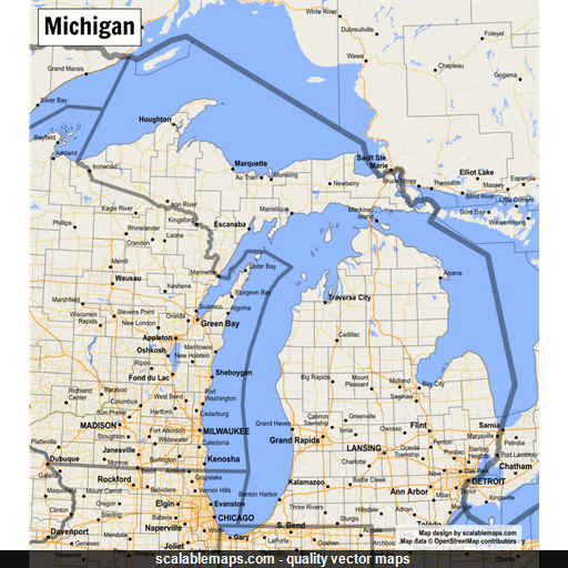 Map Of Michigan Map Regions Worldofmapsnet Online Maps And