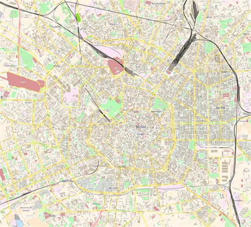 ScalableMaps: Vector maps of Milano (PDF, AI)