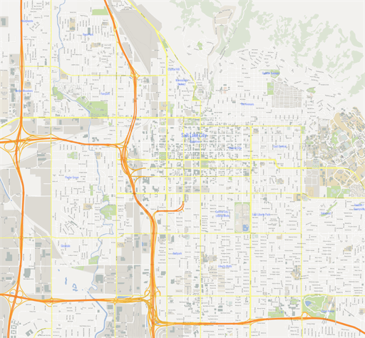 Vector map of Salt Lake City, USA