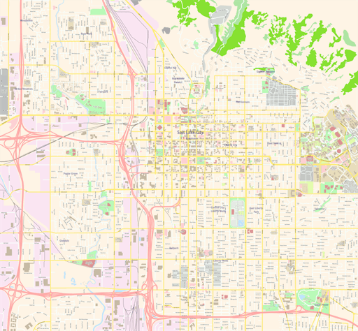 Vector map of Salt Lake City, USA