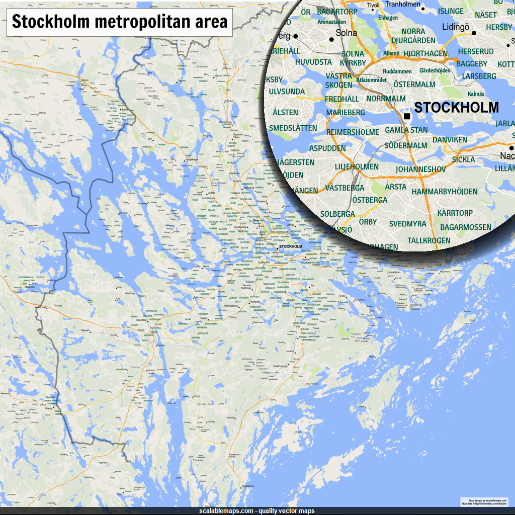 Scalablemaps Vector Map Of Stockholm Gmap Regional Map Theme