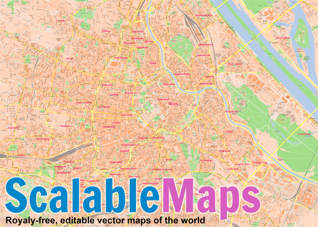 ScalableMaps Vector Map Of Vienna Center Classicity City Map Theme   Vienna Center Classicity Thumb 1024 