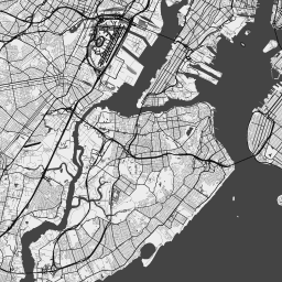 Vector Map Of New York City Bw Nolabels Theme In Ai And Svg Formats