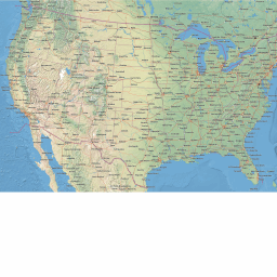 Scalablemaps: Vector Map Of Usa (Shaded Relief (Raster) + Transportation  Theme)